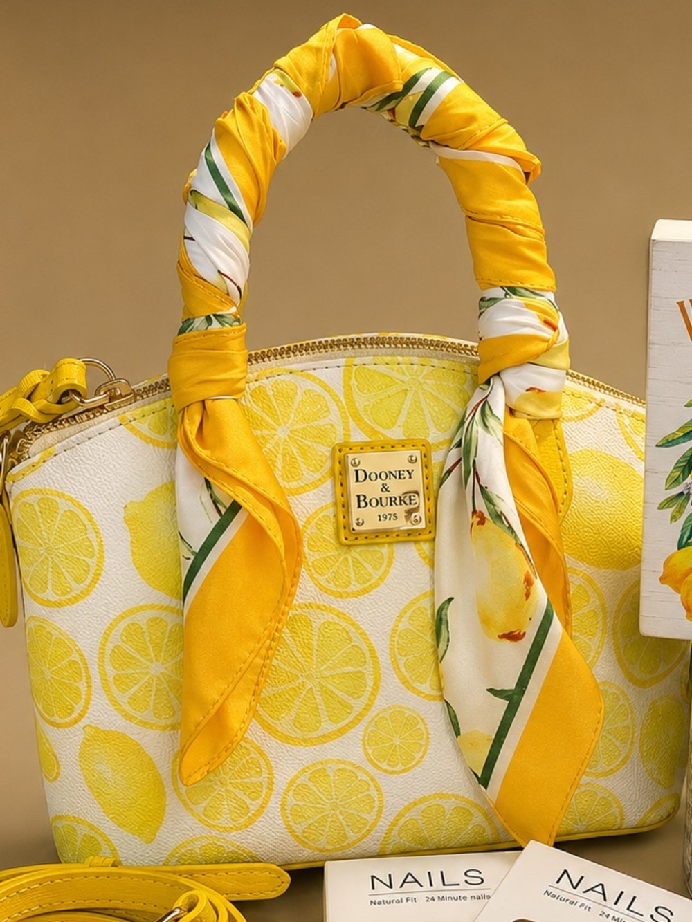 Dooney & Bourke Yellow Lemon-Print Top-Handle Satchel With Dustbag Bundle - Picture 2 of 10